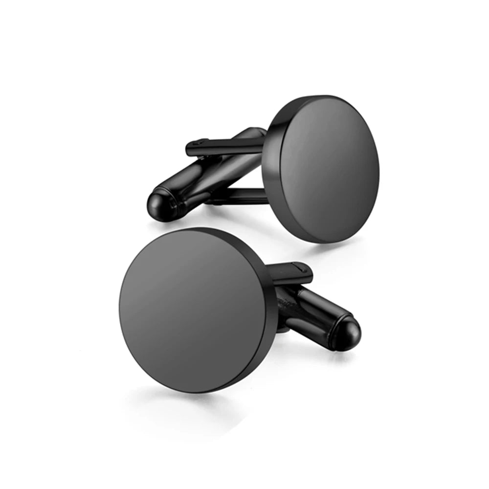 Runde Blanko-Manschettenknöpfe – Spiegelpolierte Edelstahl Cufflinks