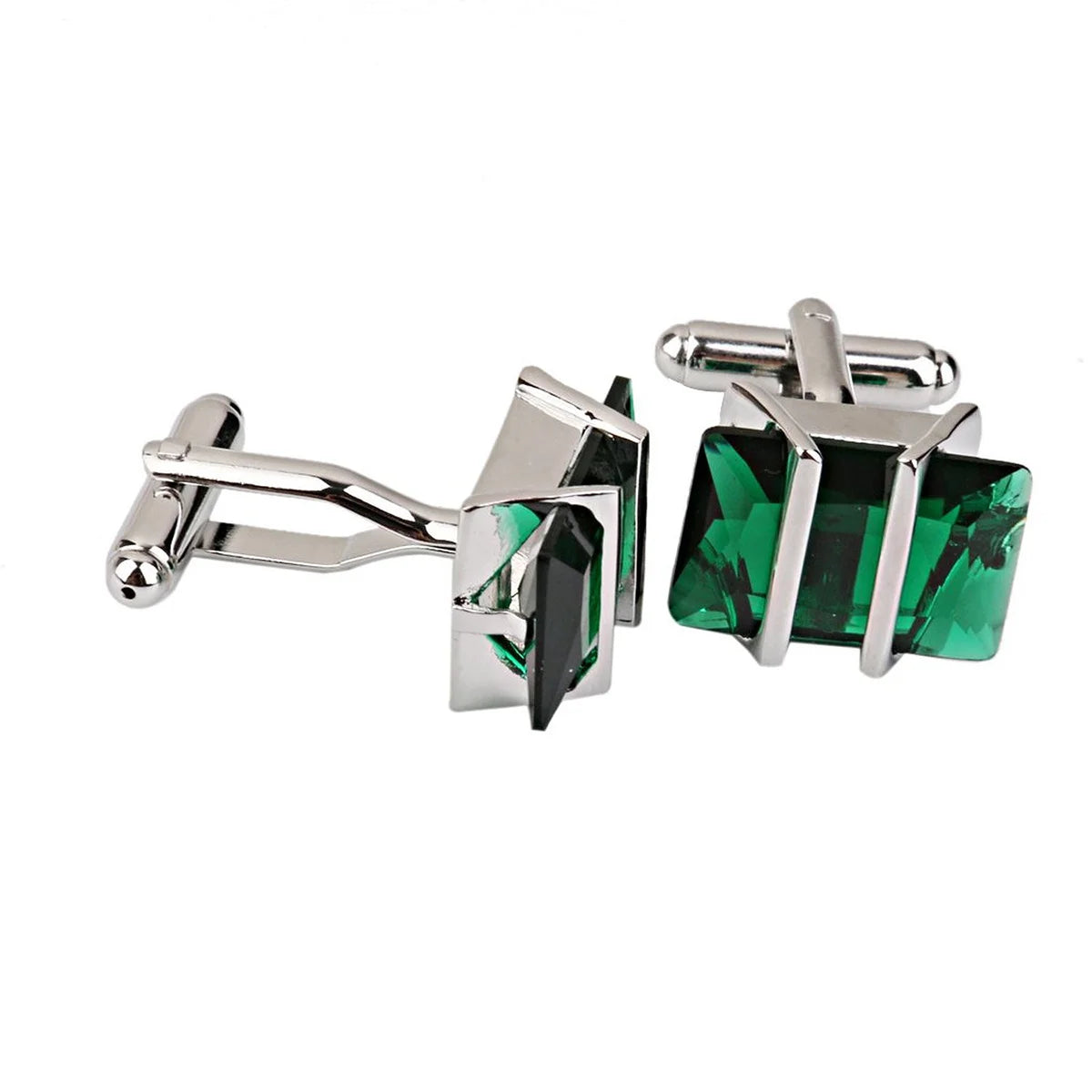 Grüne Strass-Manschettenknöpfe – Elegante Hemd-Accessoires für Herren