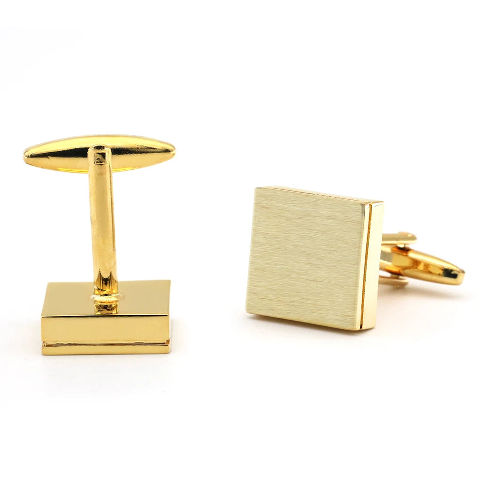 Quadratische Manschettenknöpfe – Gebürstete Messing Cufflinks für Herren