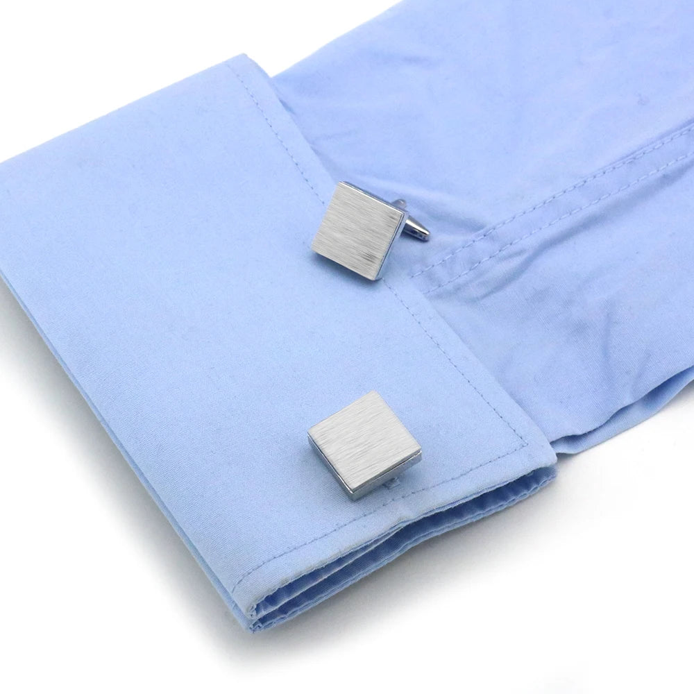 Quadratische Manschettenknöpfe – Gebürstete Messing Cufflinks für Herren