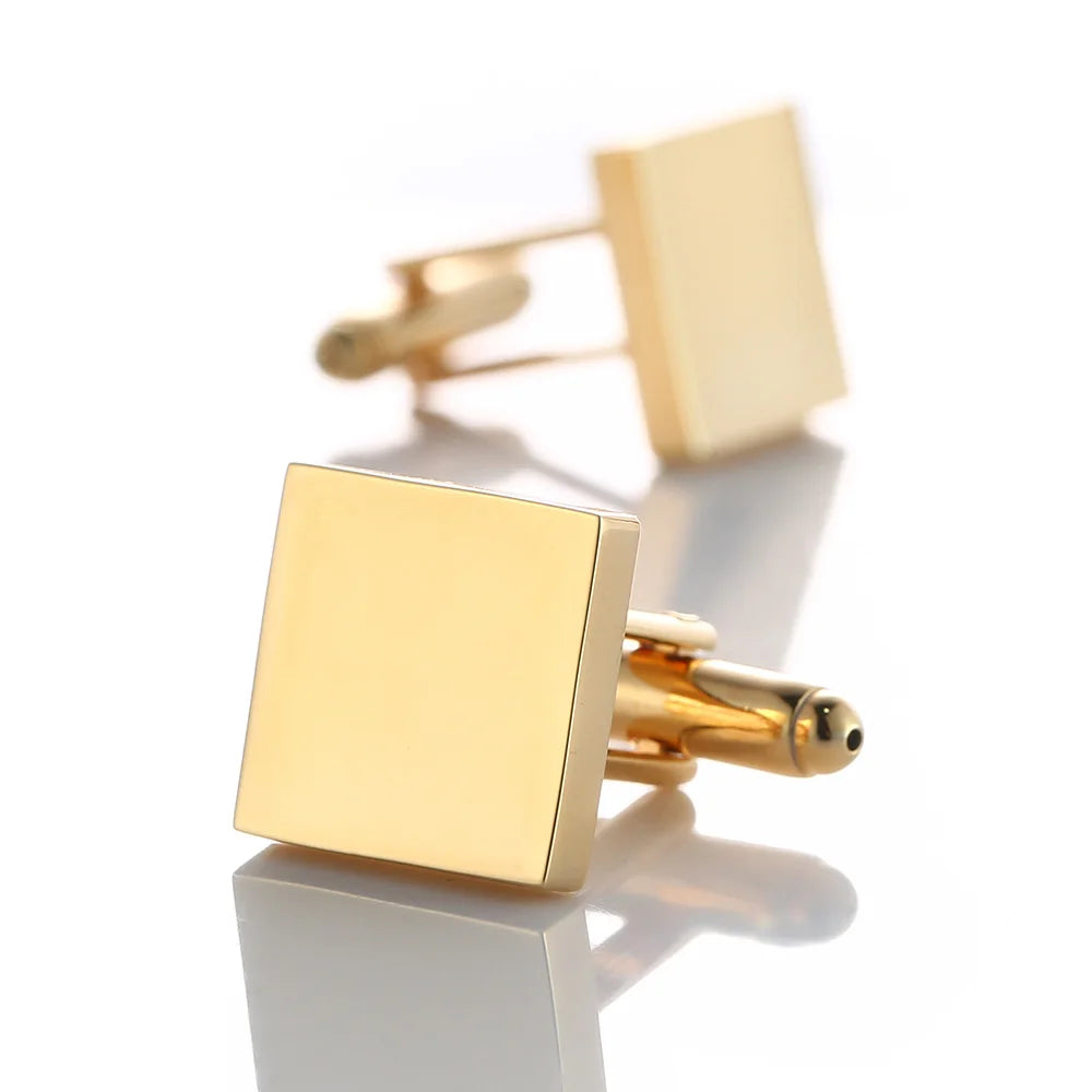 Quadratische Blanko-Manschettenknöpfe – Kupfer Hemd-Cufflinks für Herren