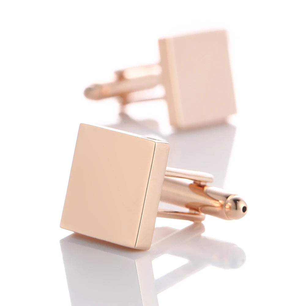 Quadratische Blanko-Manschettenknöpfe – Kupfer Hemd-Cufflinks für Herren