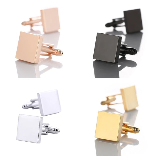 Quadratische Blanko-Manschettenknöpfe – Kupfer Hemd-Cufflinks für Herren