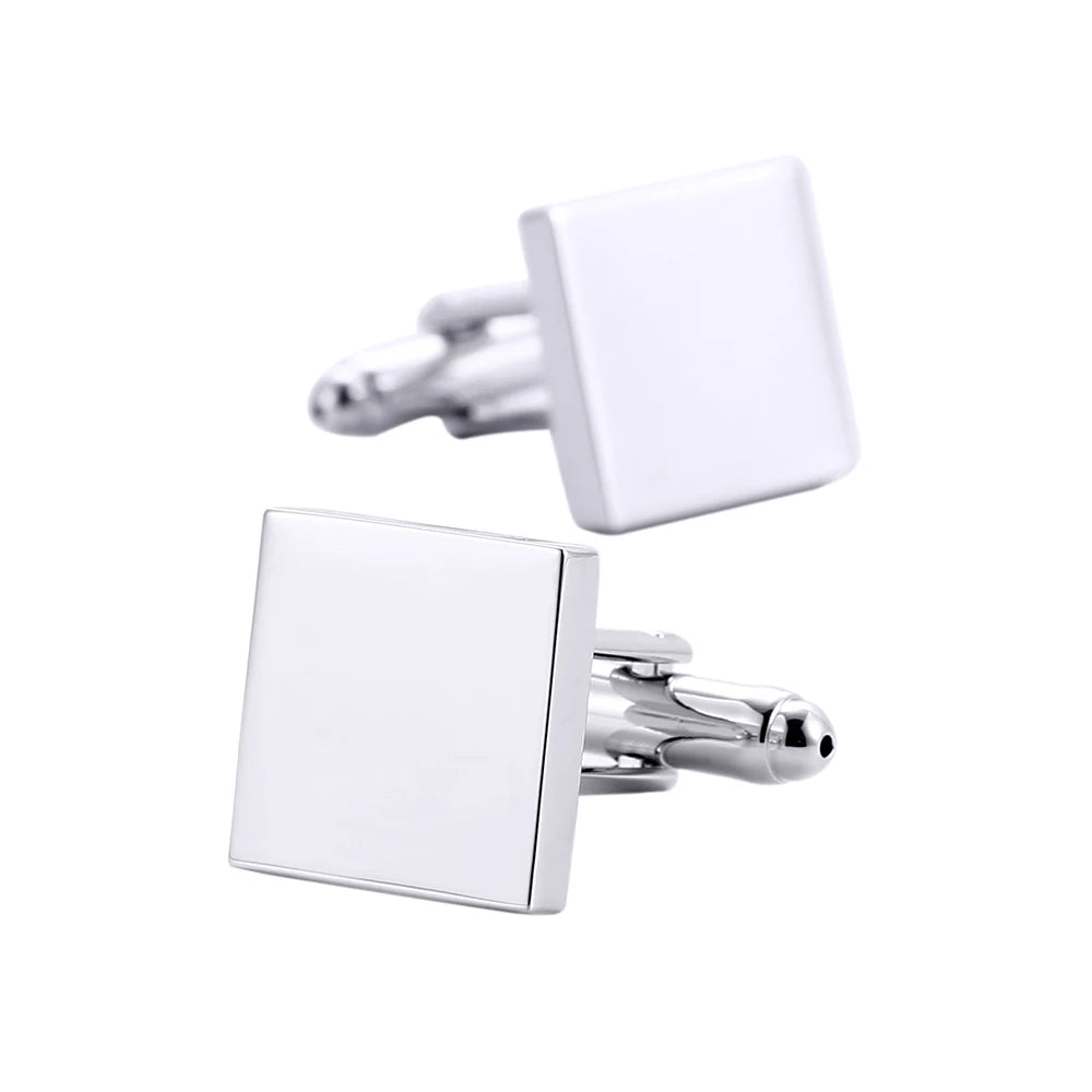 Quadratische Blanko-Manschettenknöpfe – Kupfer Hemd-Cufflinks für Herren