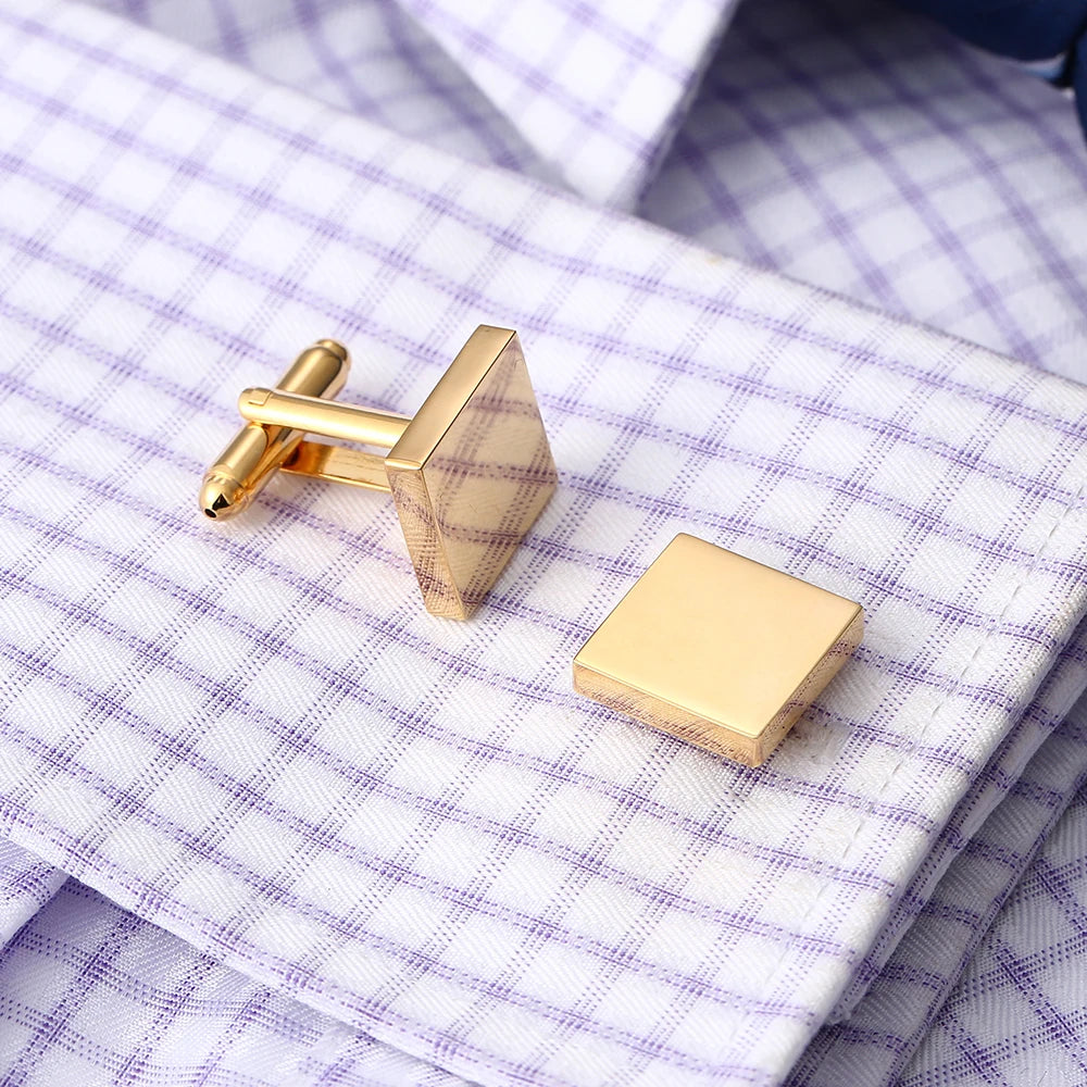 Quadratische Blanko-Manschettenknöpfe – Kupfer Hemd-Cufflinks für Herren