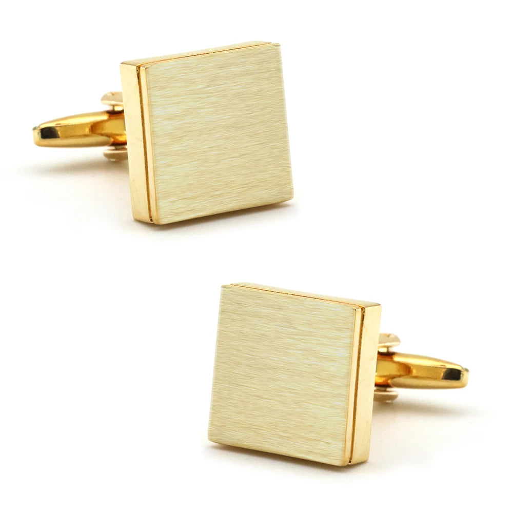 Quadratische Manschettenknöpfe – Gebürstete Messing Cufflinks für Herren