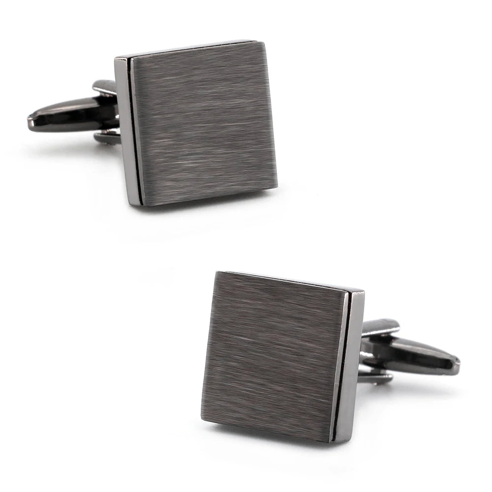 Quadratische Manschettenknöpfe – Gebürstete Messing Cufflinks für Herren