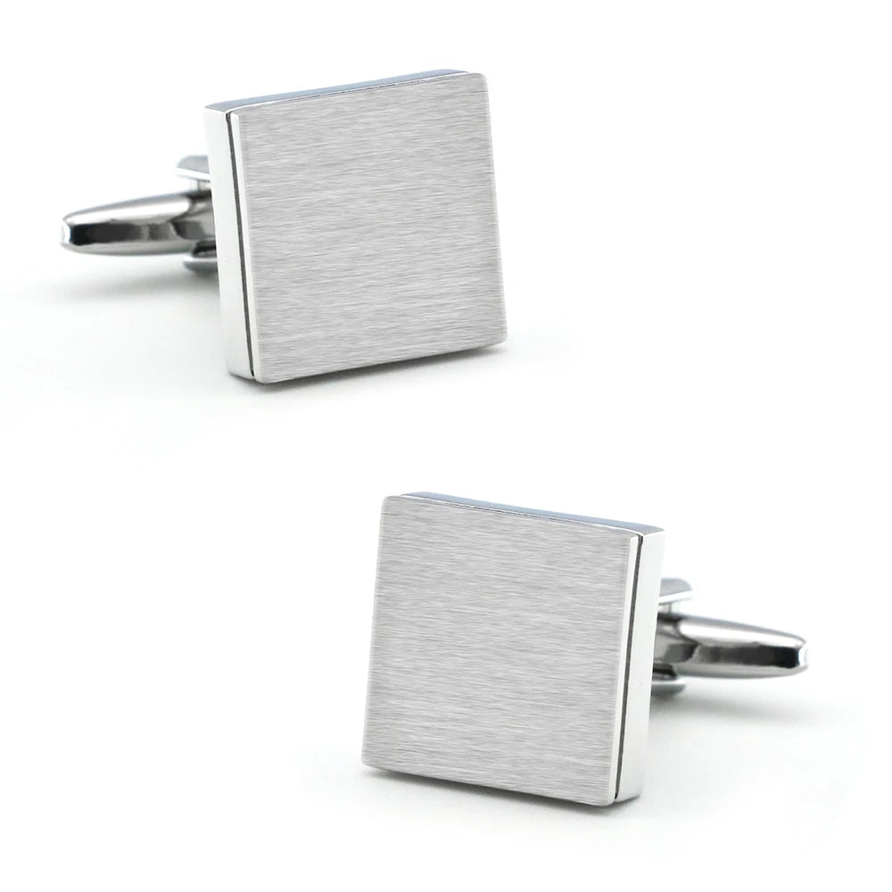Quadratische Manschettenknöpfe – Gebürstete Messing Cufflinks für Herren