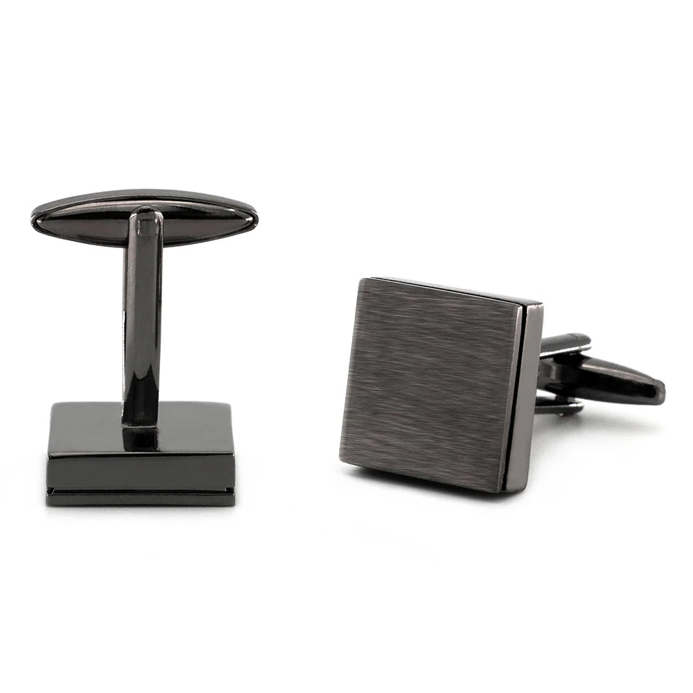 Quadratische Manschettenknöpfe – Gebürstete Messing Cufflinks für Herren