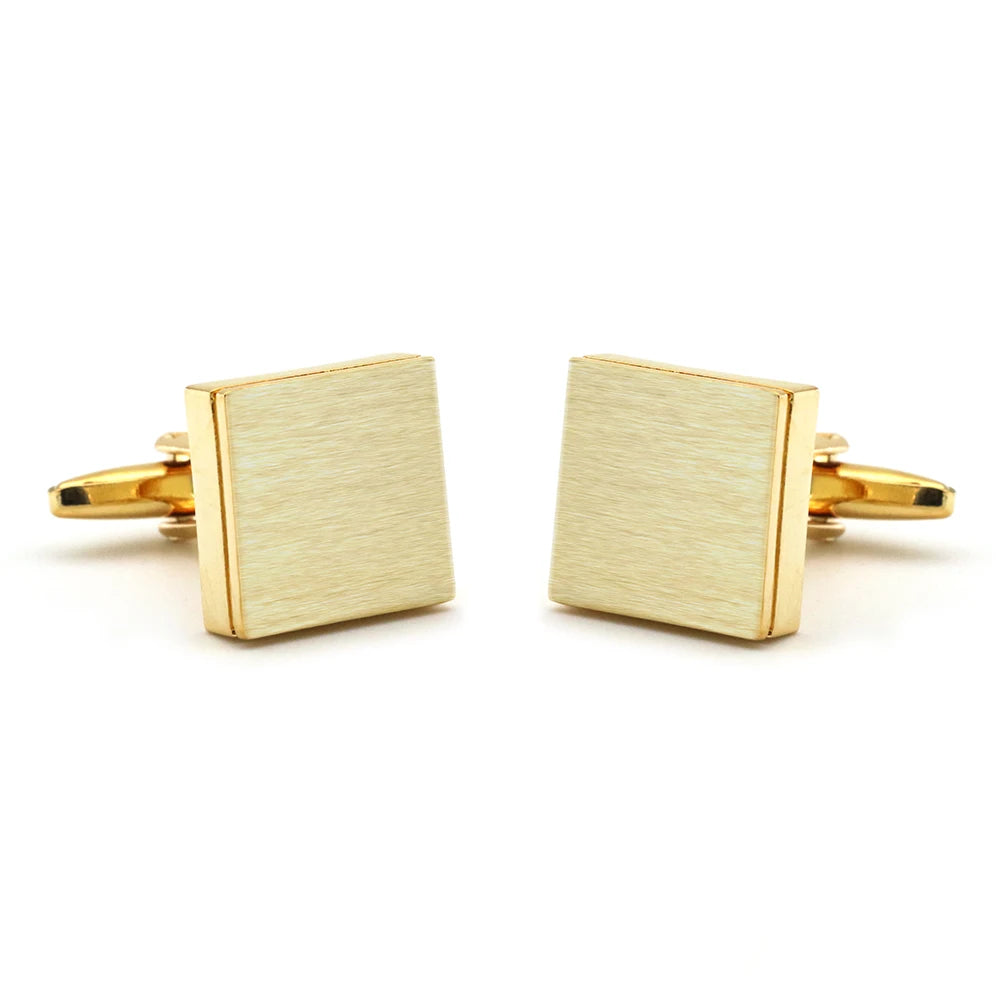 Quadratische Manschettenknöpfe – Gebürstete Messing Cufflinks für Herren