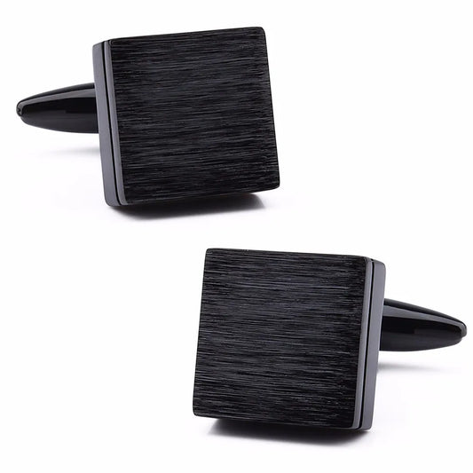 Quadratische Manschettenknöpfe – Gebürstete Messing Cufflinks für Herren