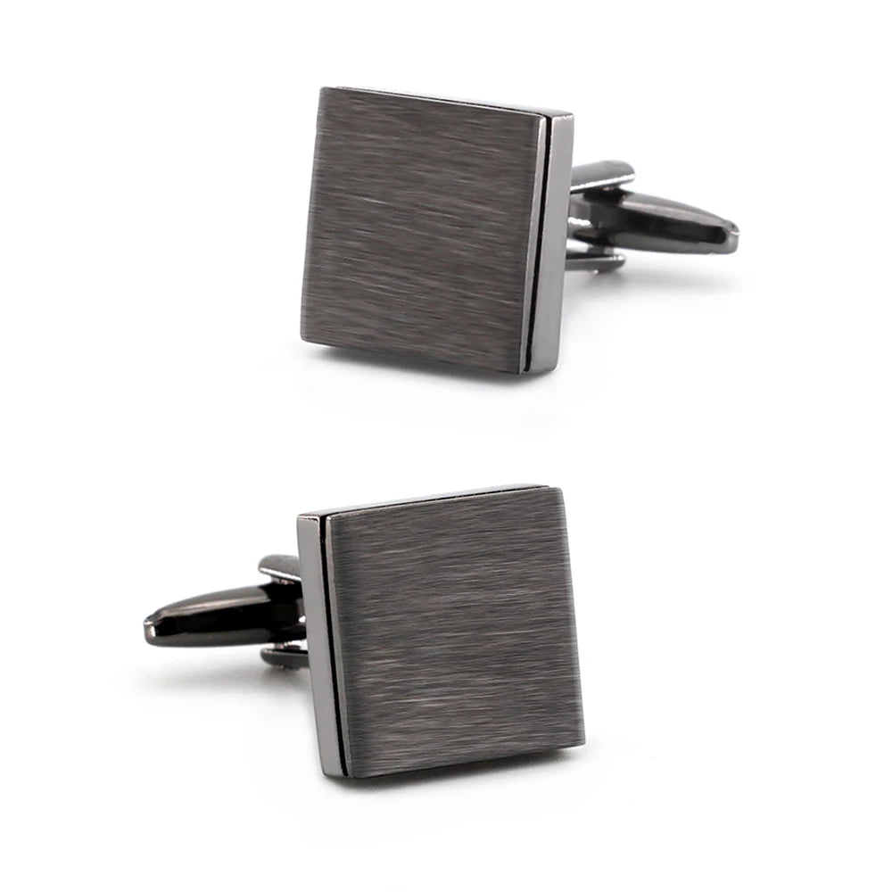 Quadratische Manschettenknöpfe – Gebürstete Messing Cufflinks für Herren