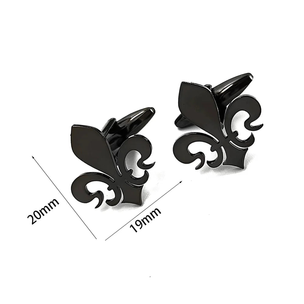 Fleur-de-Lis Manschettenknöpfe – 18K Vergoldeter Edelstahl Herrenschmuck