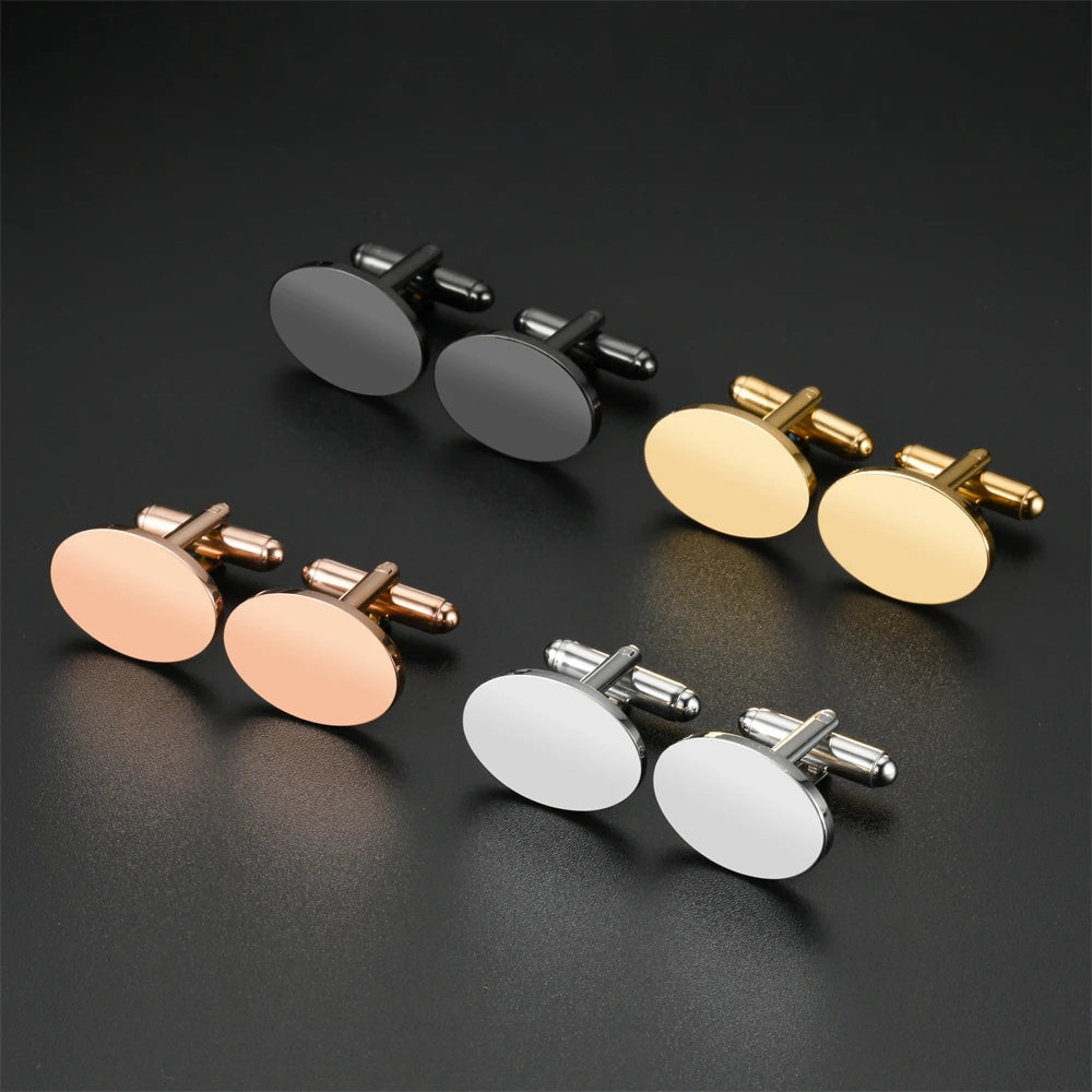 Runde Blanko-Manschettenknöpfe – Spiegelpolierte Edelstahl Cufflinks
