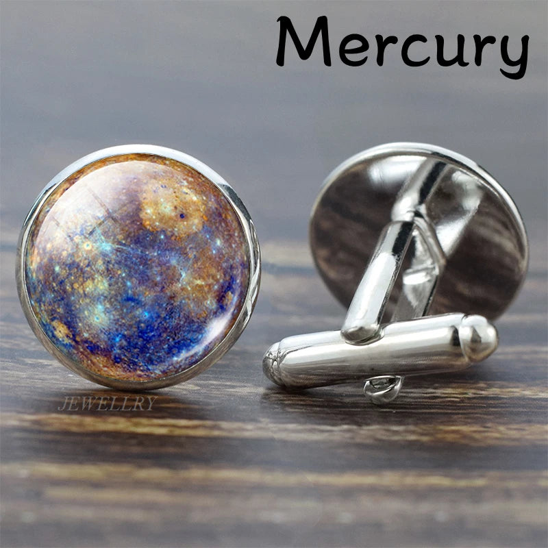 Sonnensystem-Manschettenknöpfe – Galaxie & Planeten Cufflinks für Herren