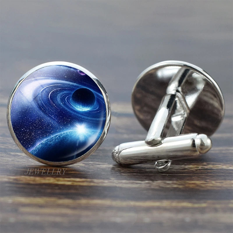Sonnensystem-Manschettenknöpfe – Galaxie & Planeten Cufflinks für Herren