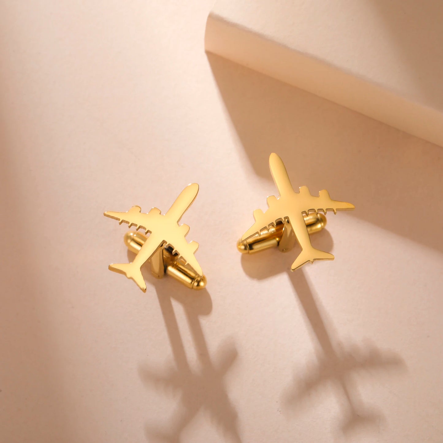 Flugzeug-Manschettenknöpfe – Edelstahl Piloten Hemd-Accessoires für Herren