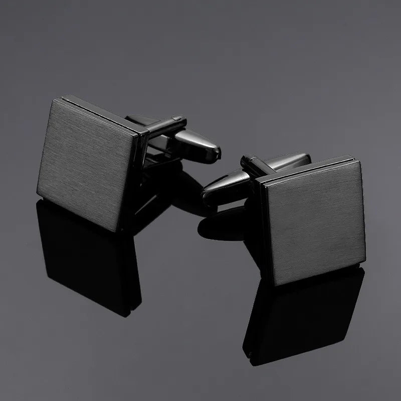 Luxuriöse Quadratische Kupfer-Manschettenknöpfe – Muschel & Zirkon Herren-Accessoires