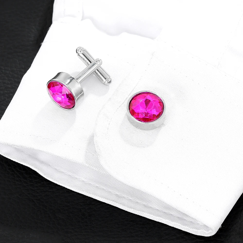 Runde Kristall-Manschettenknöpfe – Elegante Herren Hemd- & Anzug-Accessoires