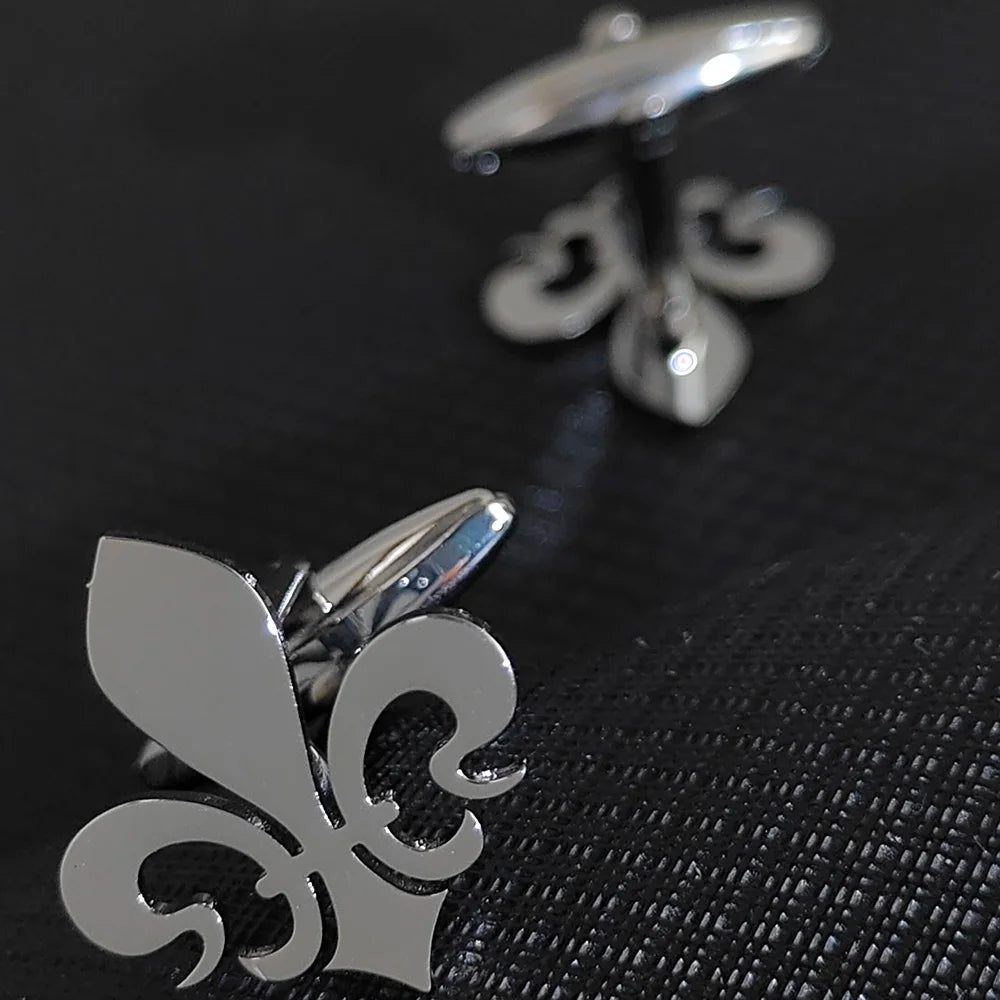 Fleur-de-Lis Manschettenknöpfe – 18K Vergoldeter Edelstahl Herrenschmuck