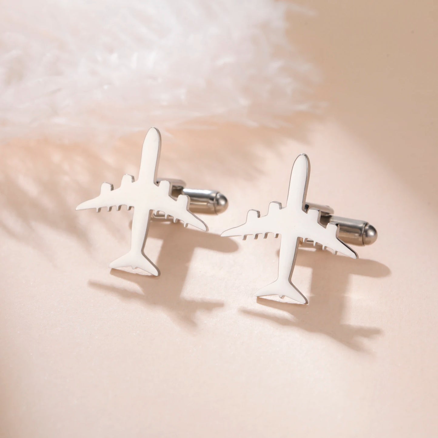 Flugzeug-Manschettenknöpfe – Edelstahl Piloten Hemd-Accessoires für Herren