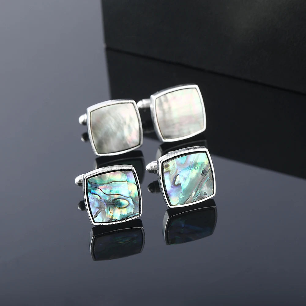 Abalone-Muschel Manschettenknöpfe – Elegante Herren Hemd- & Anzug-Accessoires