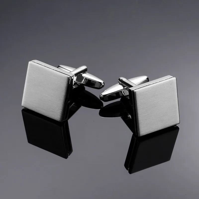 Luxuriöse Quadratische Kupfer-Manschettenknöpfe – Muschel & Zirkon Herren-Accessoires