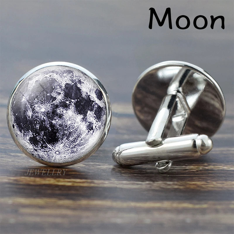 Sonnensystem-Manschettenknöpfe – Galaxie & Planeten Cufflinks für Herren
