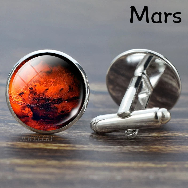 Sonnensystem-Manschettenknöpfe – Galaxie & Planeten Cufflinks für Herren