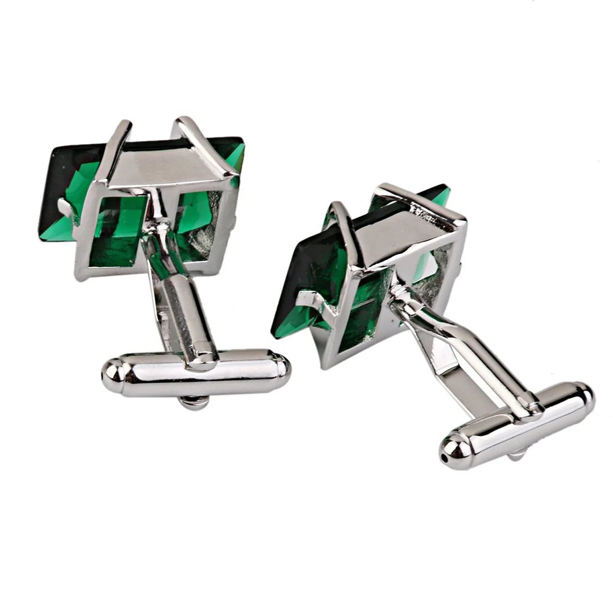 Grüne Strass-Manschettenknöpfe – Elegante Hemd-Accessoires für Herren
