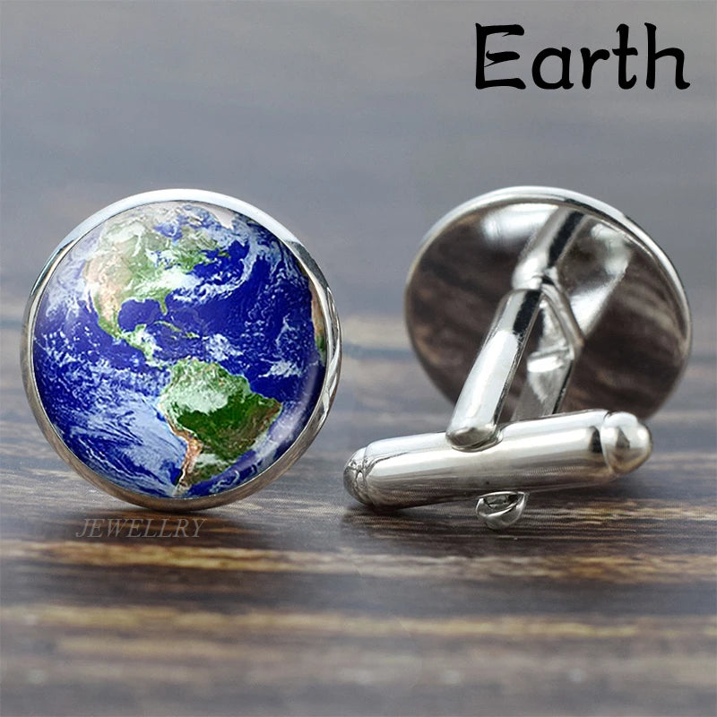 Sonnensystem-Manschettenknöpfe – Galaxie & Planeten Cufflinks für Herren