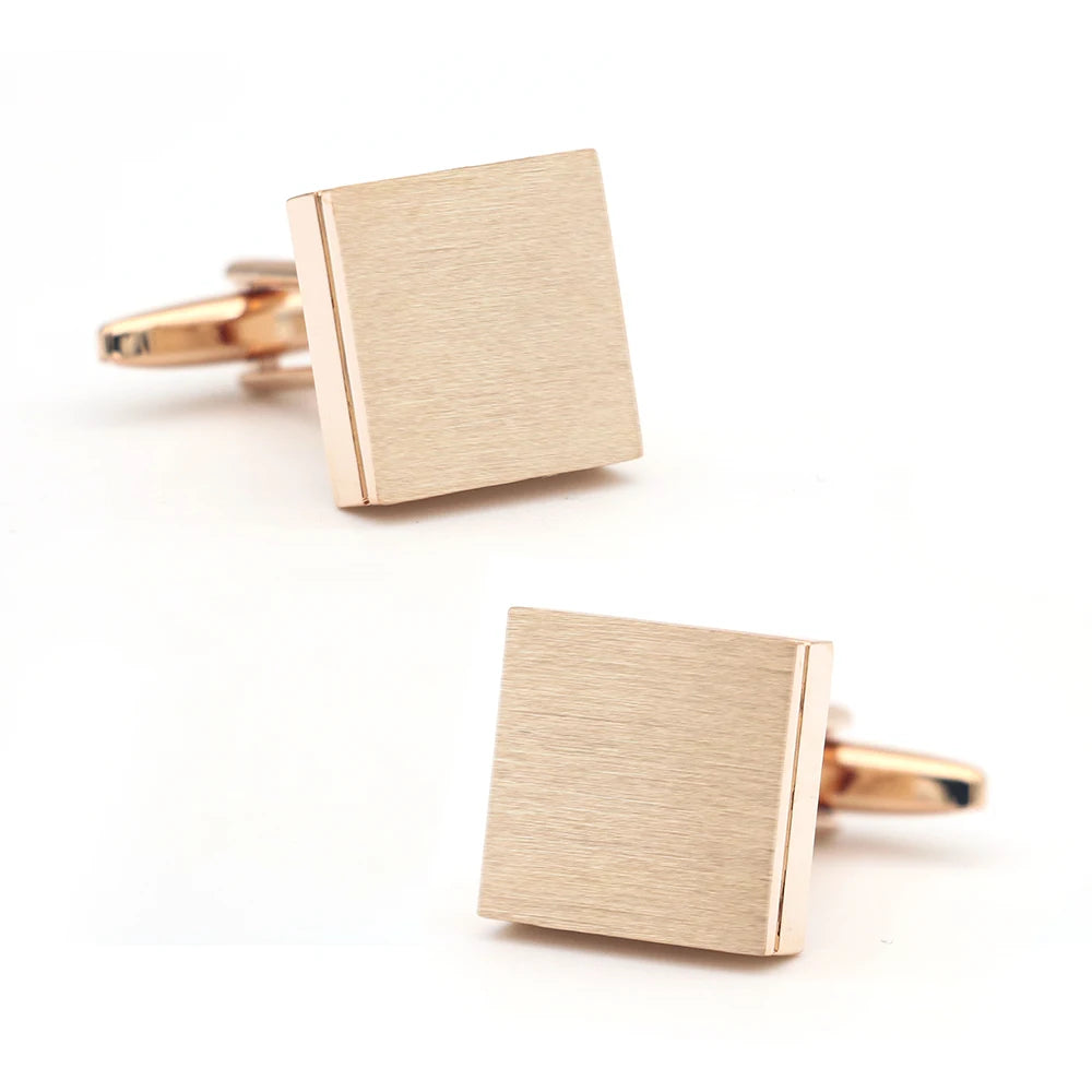Quadratische Manschettenknöpfe – Gebürstete Messing Cufflinks für Herren