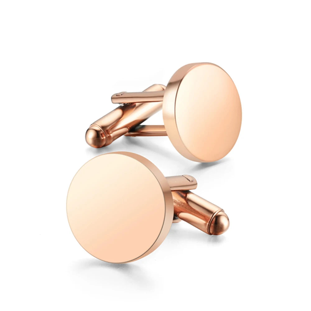 Runde Blanko-Manschettenknöpfe – Spiegelpolierte Edelstahl Cufflinks