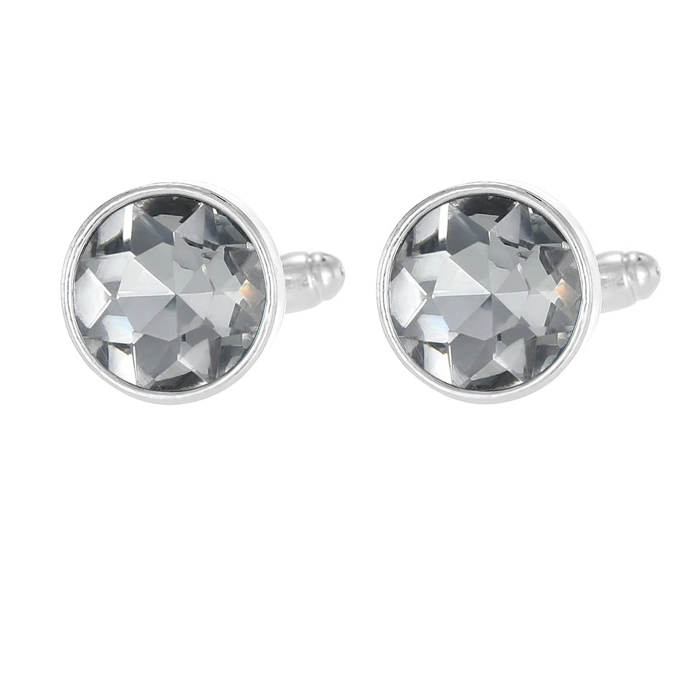 Runde Kristall-Manschettenknöpfe – Elegante Herren Hemd- & Anzug-Accessoires
