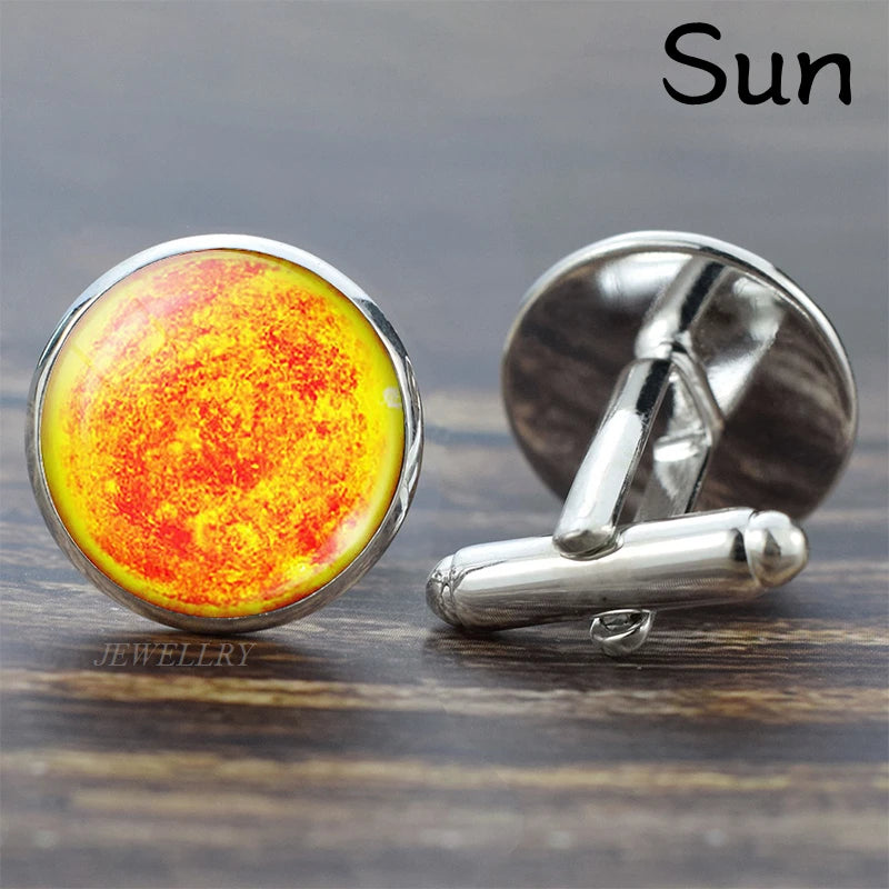 Sonnensystem-Manschettenknöpfe – Galaxie & Planeten Cufflinks für Herren