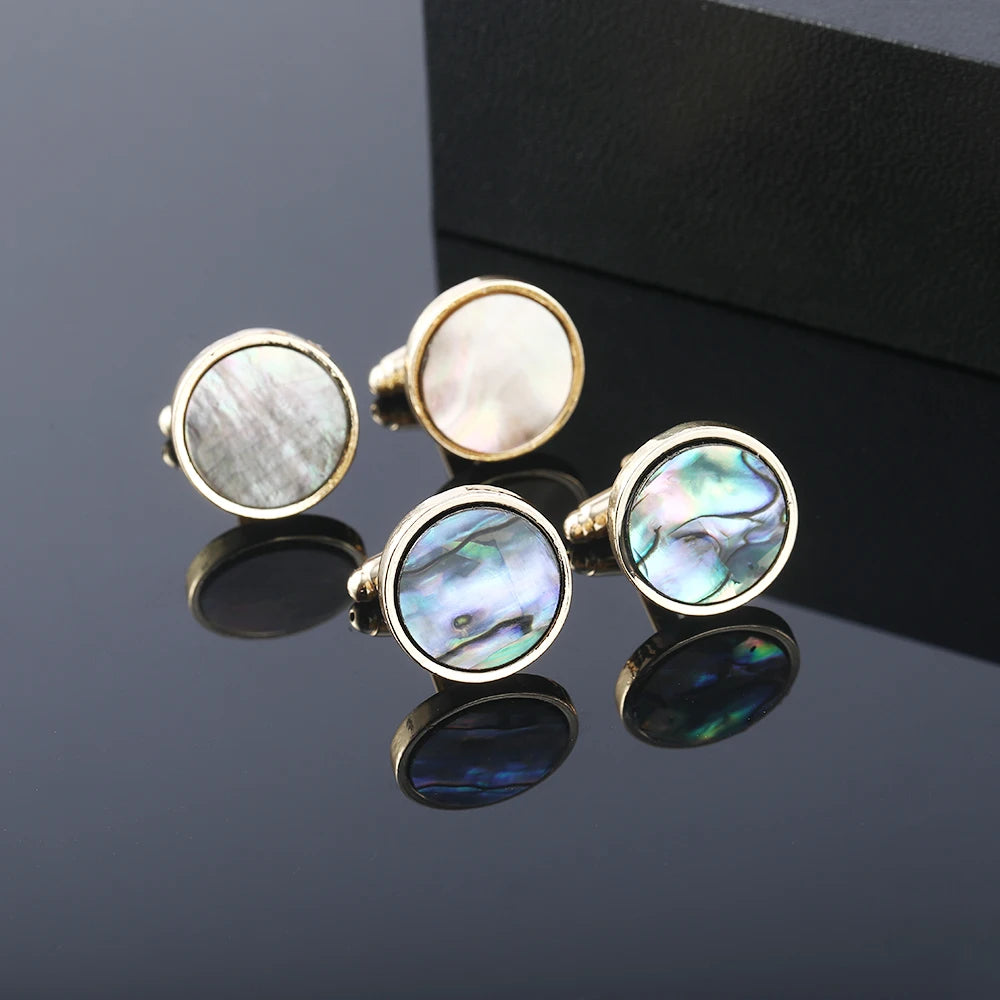 Abalone-Muschel Manschettenknöpfe – Elegante Herren Hemd- & Anzug-Accessoires