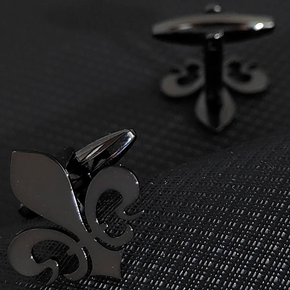 Fleur-de-Lis Manschettenknöpfe – 18K Vergoldeter Edelstahl Herrenschmuck