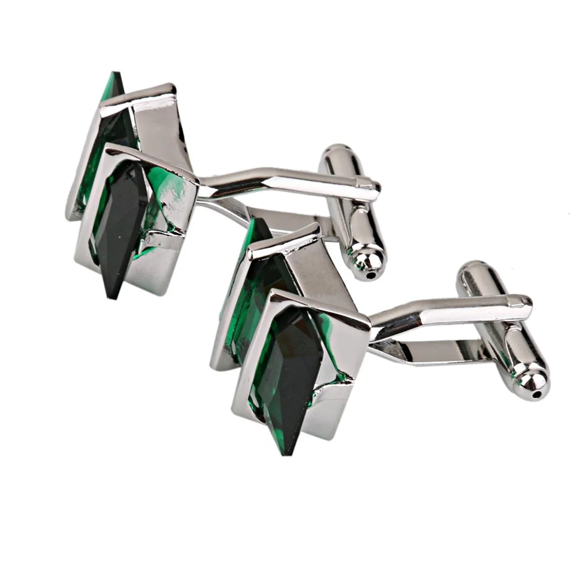 Grüne Strass-Manschettenknöpfe – Elegante Hemd-Accessoires für Herren