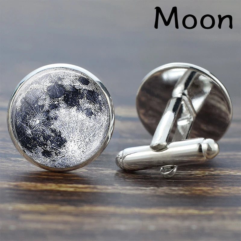 Sonnensystem-Manschettenknöpfe – Galaxie & Planeten Cufflinks für Herren