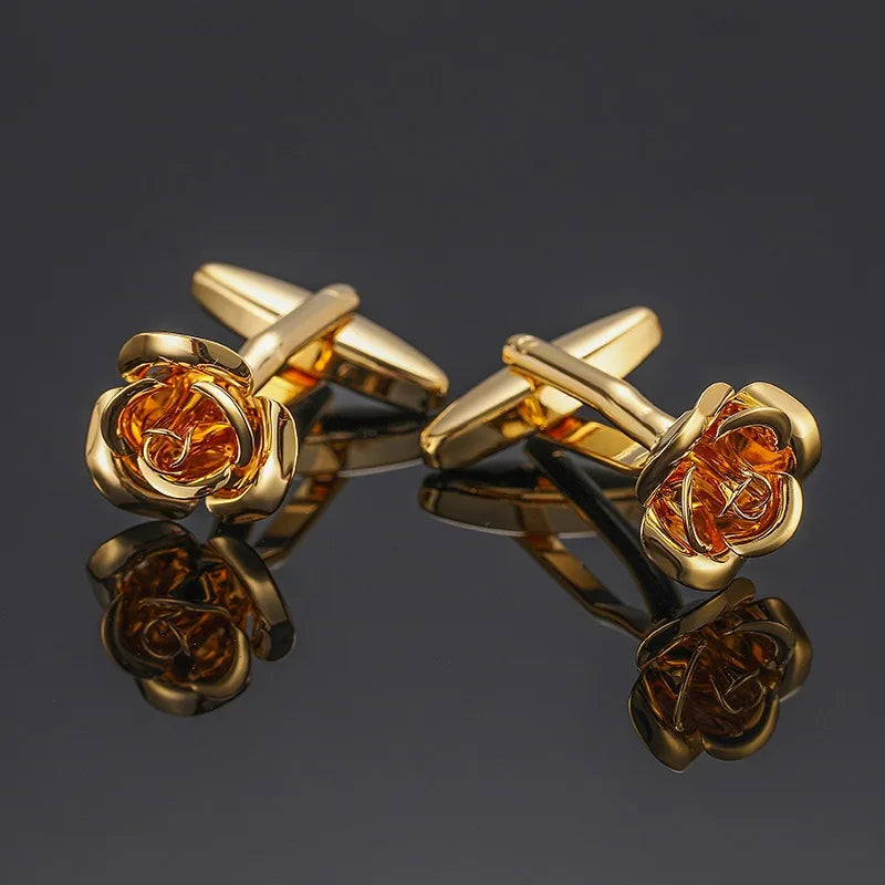 Luxuriöse Quadratische Kupfer-Manschettenknöpfe – Muschel & Zirkon Herren-Accessoires