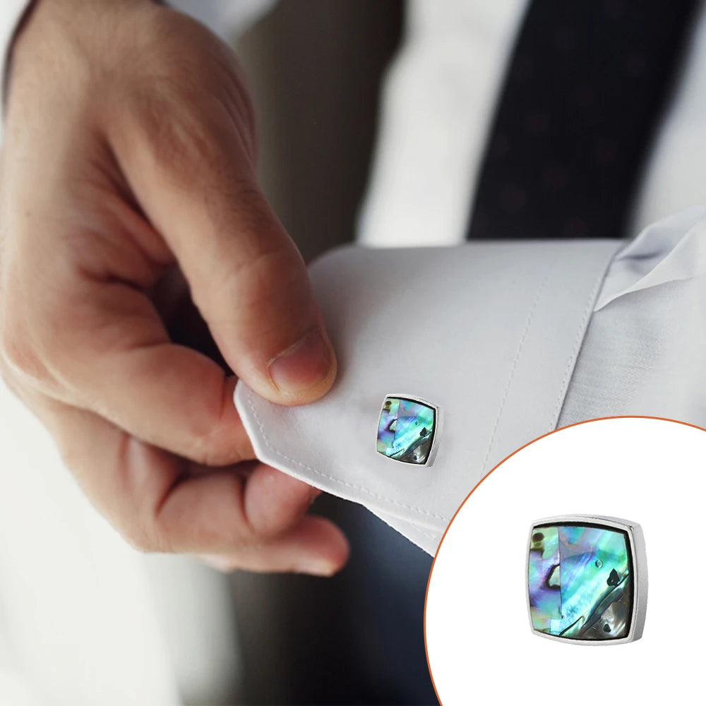 Abalone-Muschel Manschettenknöpfe – Elegante Herren Hemd- & Anzug-Accessoires